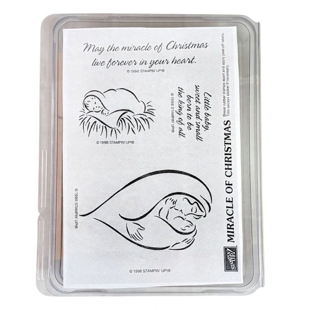 Stampin Up Miracle Of Christmas Rubber Stamp Set Vintage Unmounted Nativity